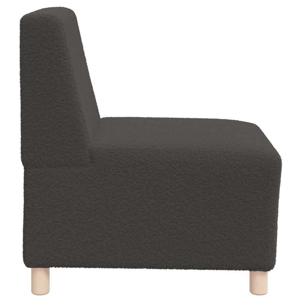 Canapé modulaire sans accoudoirs Gris foncé 55 cm Tissu bouclé aspect laine - XIOS