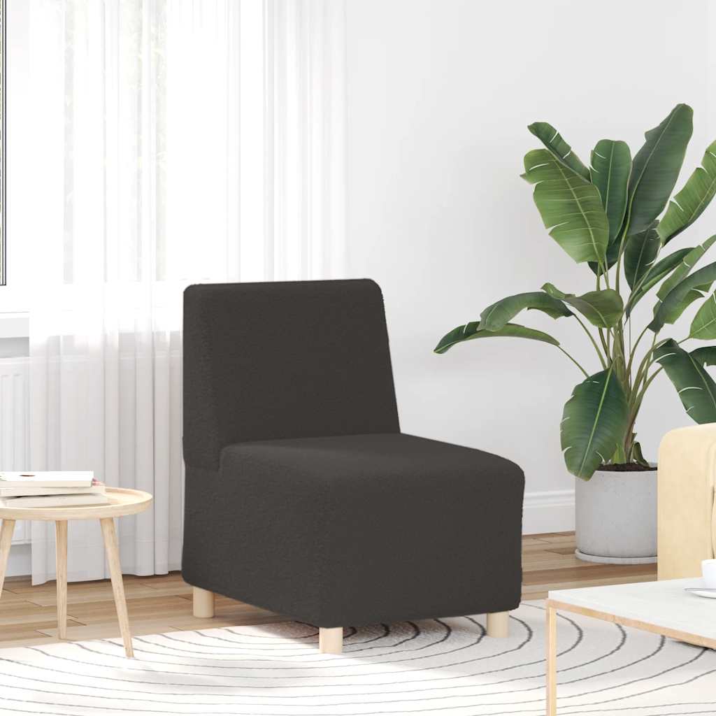 Canapé modulaire sans accoudoirs Gris foncé 55 cm Tissu bouclé aspect laine - XIOS