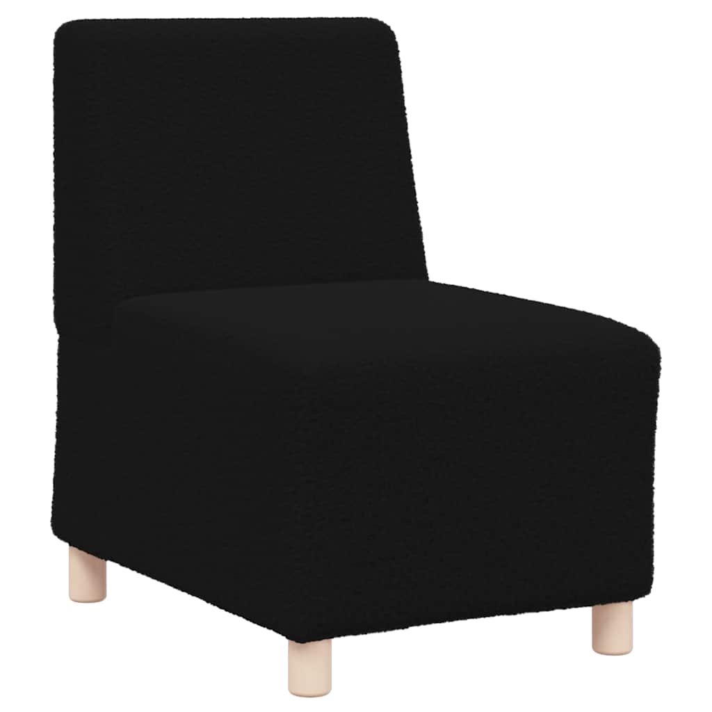 Canapé modulaire sans accoudoirs Noir 55 cm Tissu bouclé aspect laine - XIOS