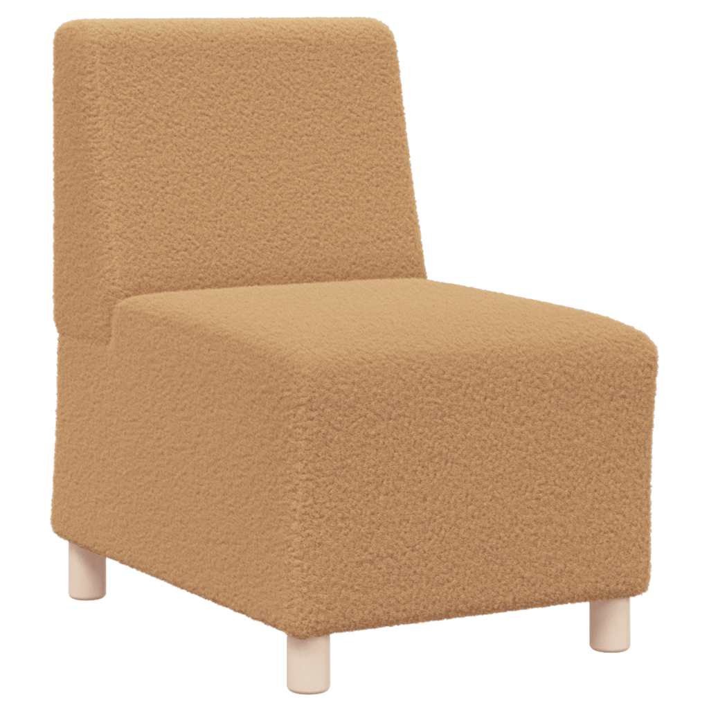 Canapé modulaire sans accoudoirs beige 55 cm Tissu imitation laine bouclée - XIOS