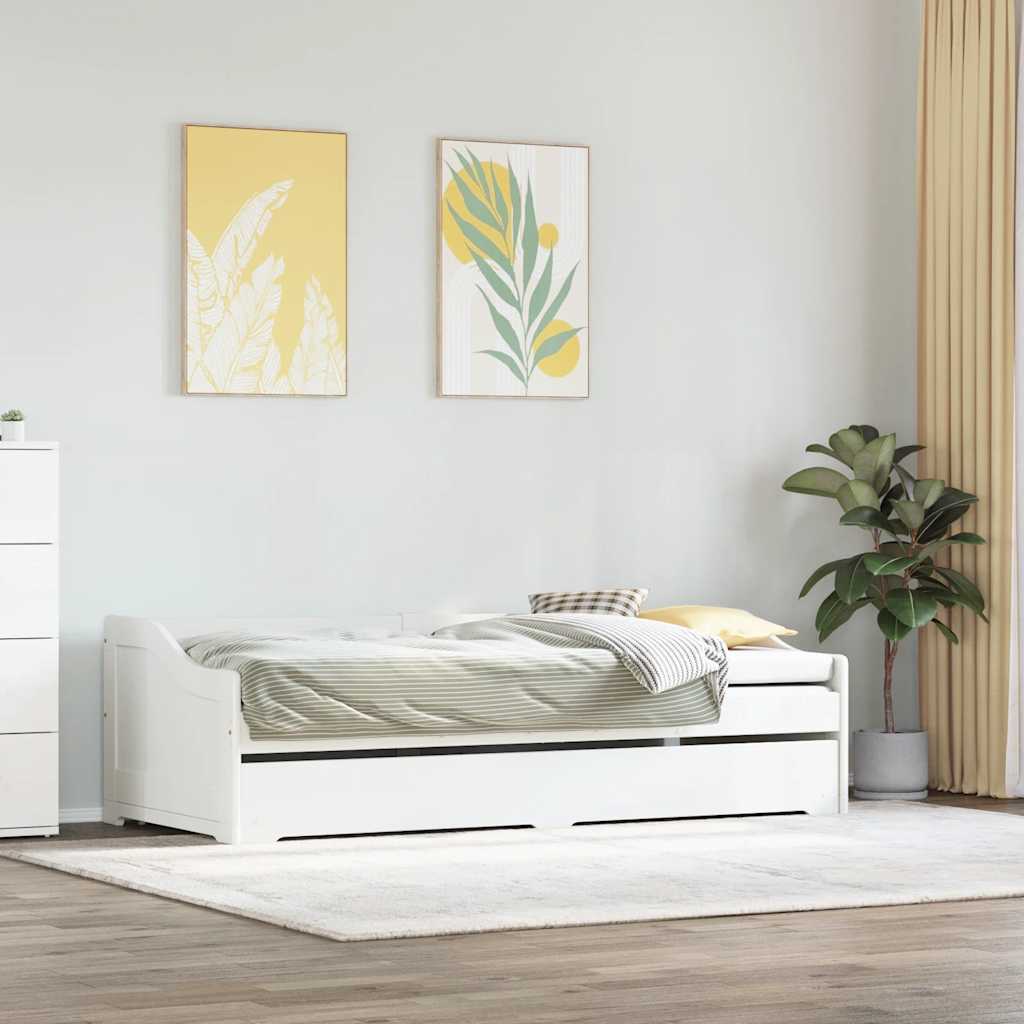 Lit de jour avec gigogne sans matelas IRUN blanc 90x200 cm - XIOS
