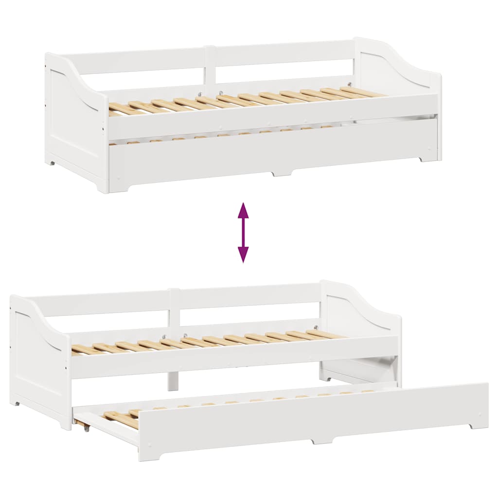 Lit de jour avec gigogne sans matelas IRUN blanc 90x200 cm - XIOS