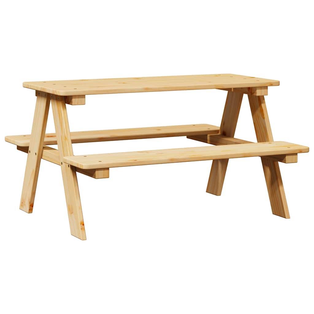 Table avec bancs pour enfants IRUN 90x79,5x50 cm bois massif - XIOS