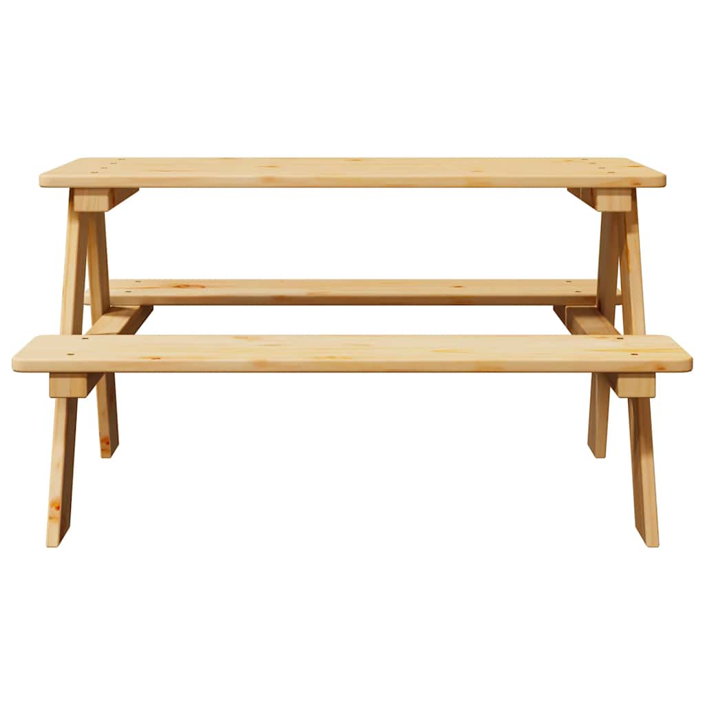 Table avec bancs pour enfants IRUN 90x79,5x50 cm bois massif - XIOS