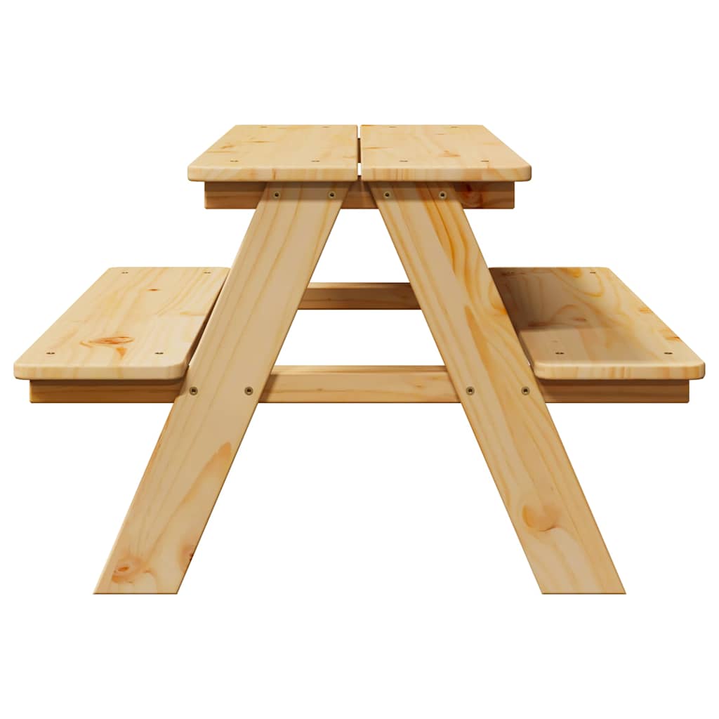 Table avec bancs pour enfants IRUN 90x79,5x50 cm bois massif - XIOS