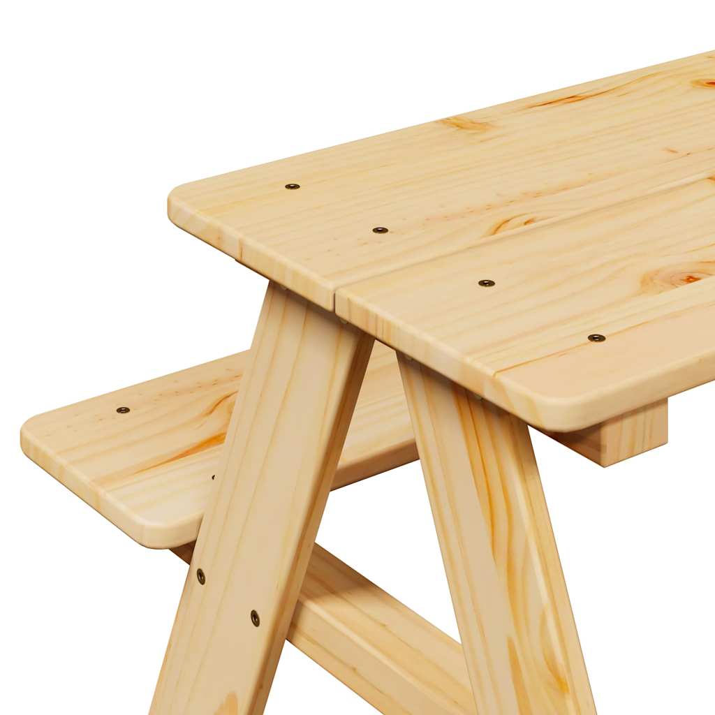 Table avec bancs pour enfants IRUN 90x79,5x50 cm bois massif - XIOS