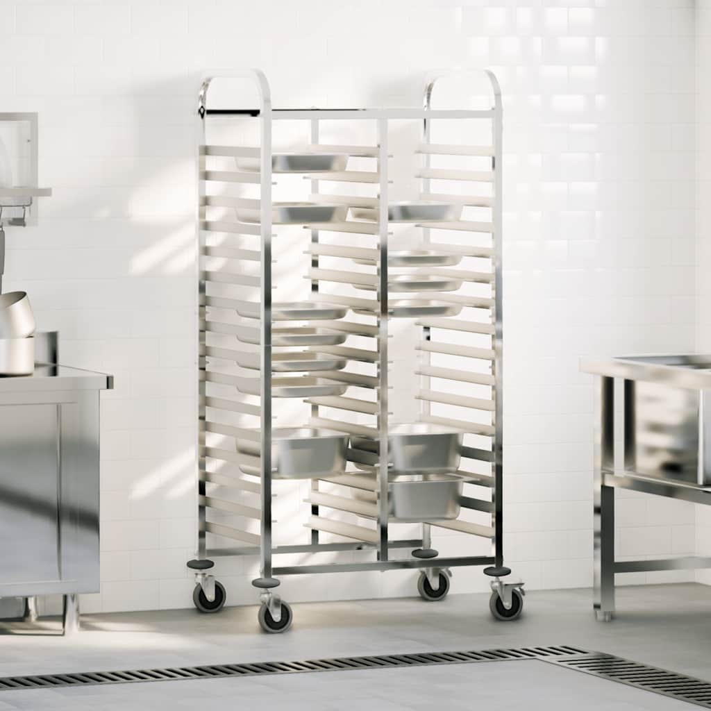 Chariot à plateaux 32 bacs GN 75x55x162,5 cm acier inoxydable