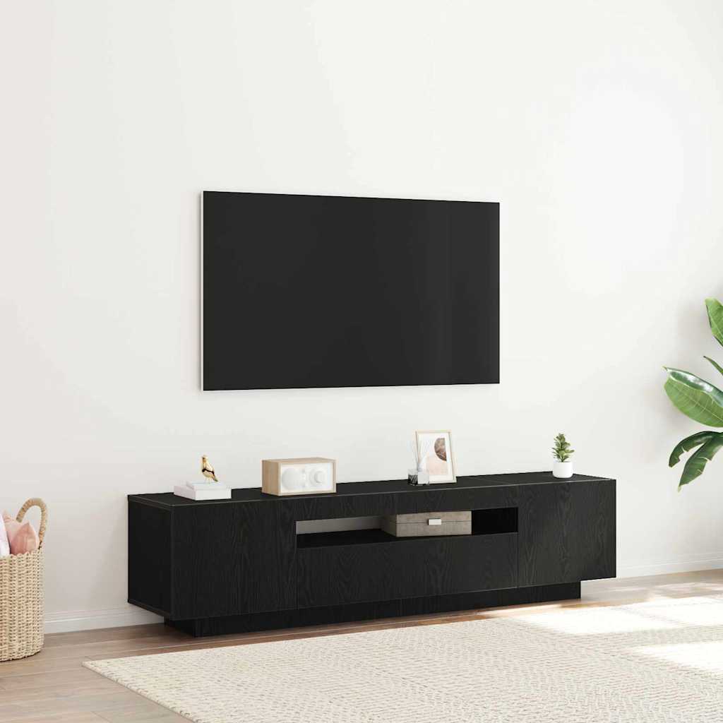 Meuble TV Noir 160 x 35 x 40 cm Bois d'ingénierie - XIOS