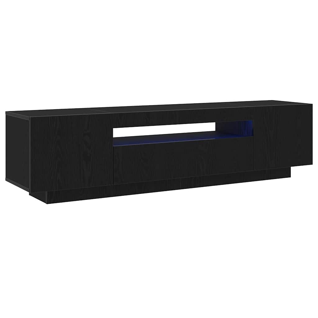 Meuble TV Noir 160 x 35 x 40 cm Bois d'ingénierie - XIOS