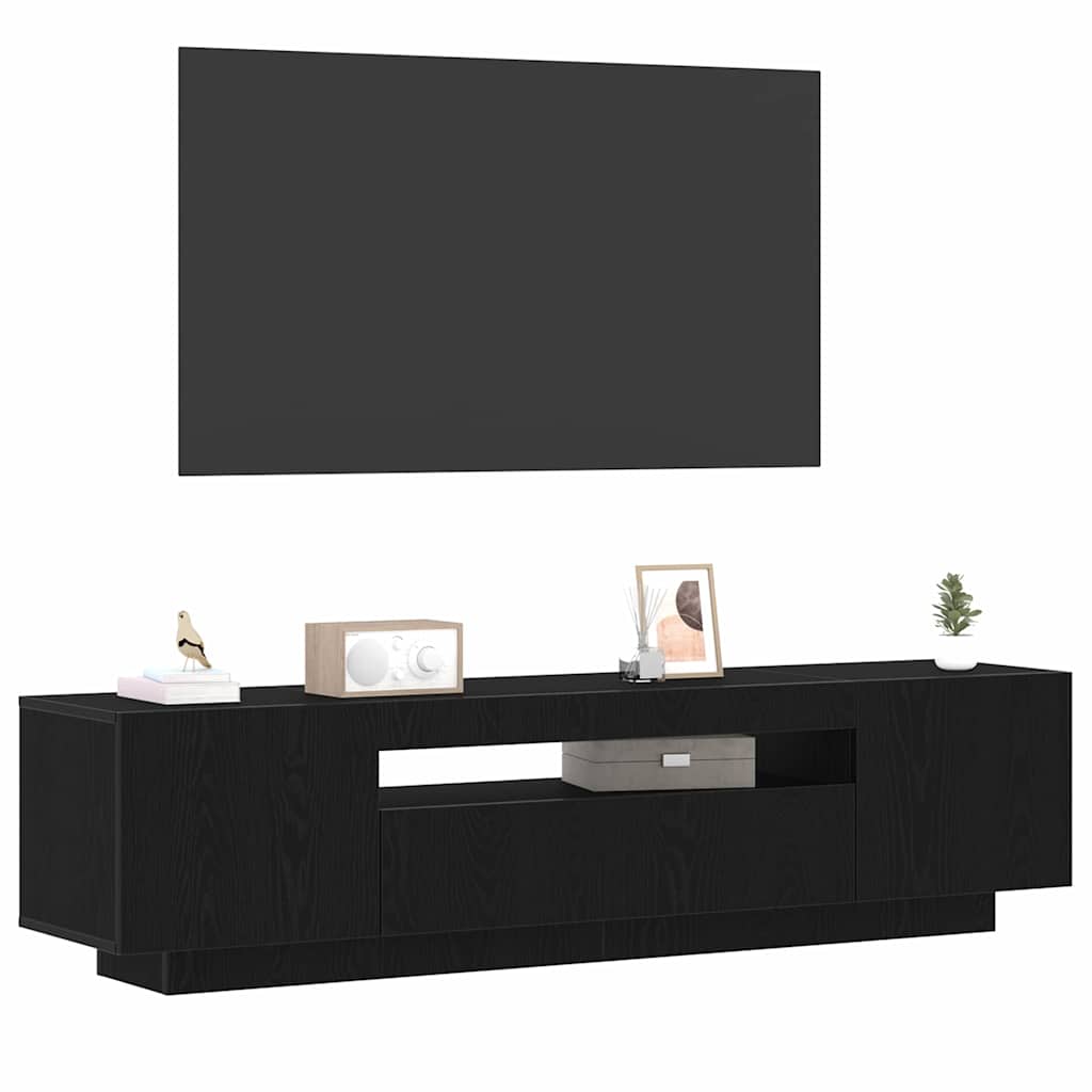 Meuble TV Noir 160 x 35 x 40 cm Bois d'ingénierie - XIOS