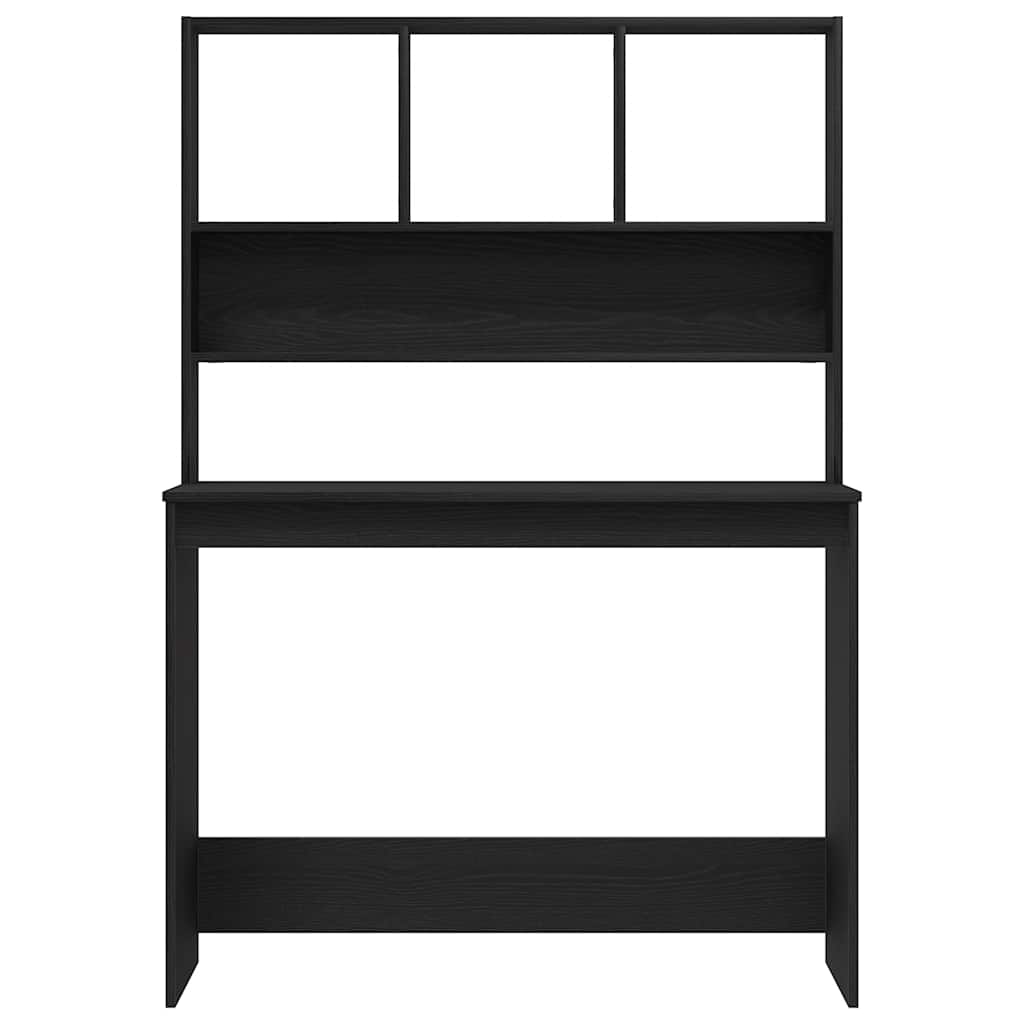 Bureau avec étagères en chêne noir 102 x 45 x 148 cm bois d'ingénierie
