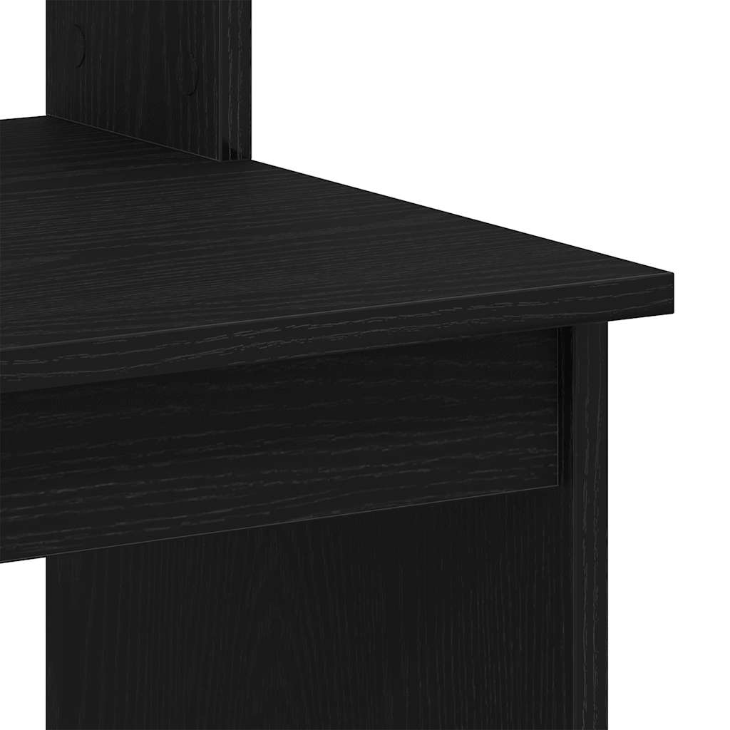Bureau avec étagères en chêne noir 102 x 45 x 148 cm bois d'ingénierie