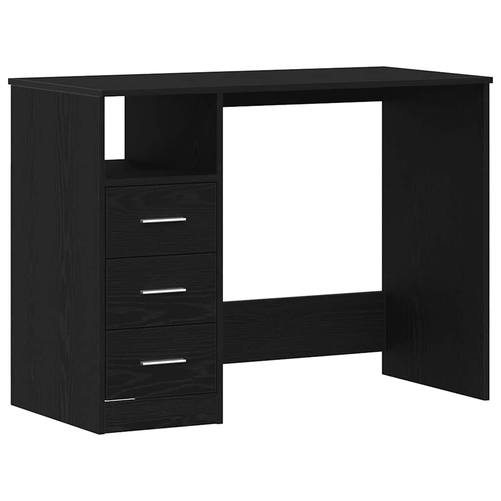 Bureau avec tiroirs en chêne noir 102 x 50 x 76 cm bois d'ingénierie - XIOS