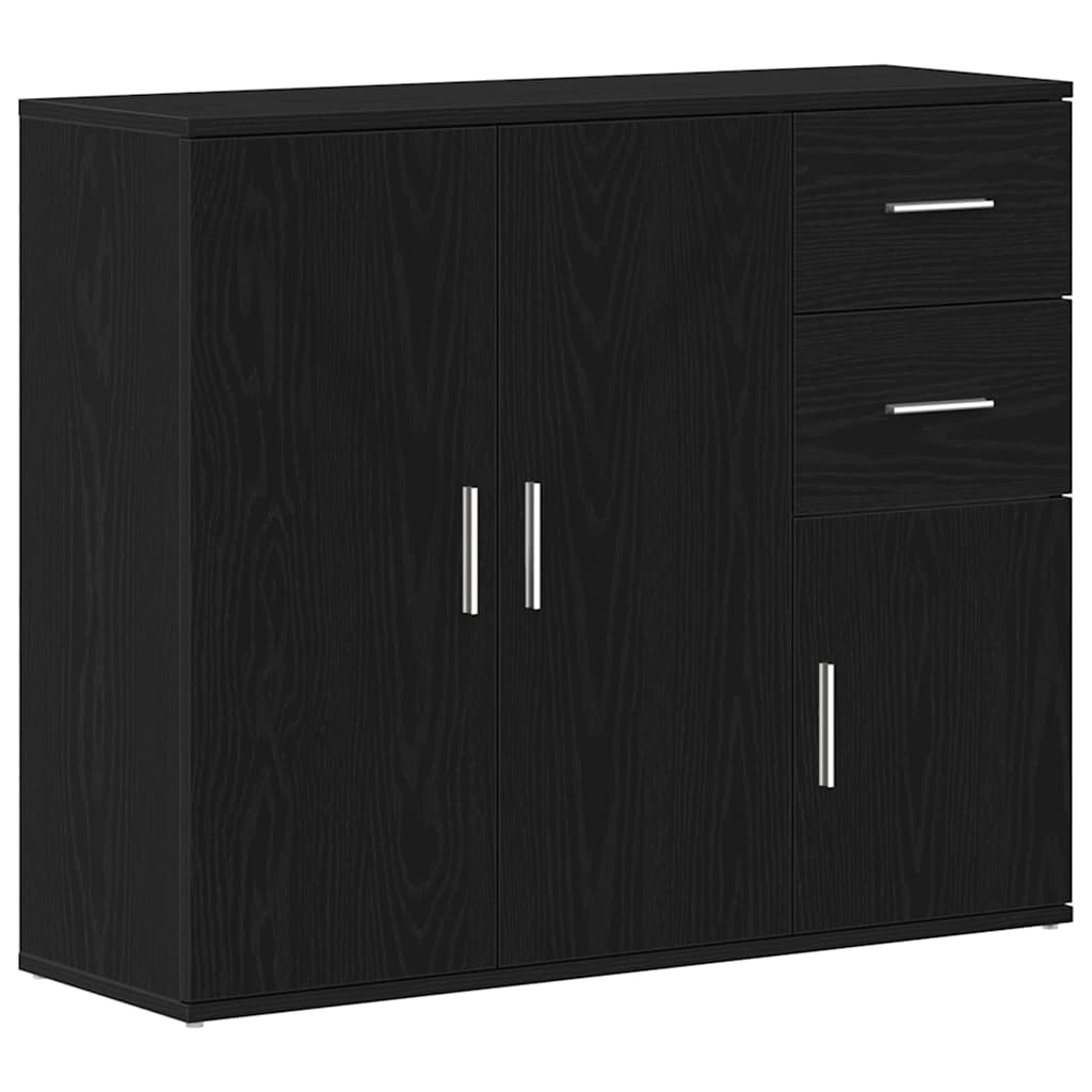 Buffet chêne noir 91x29,5x75 cm bois d'ingénierie - XIOS