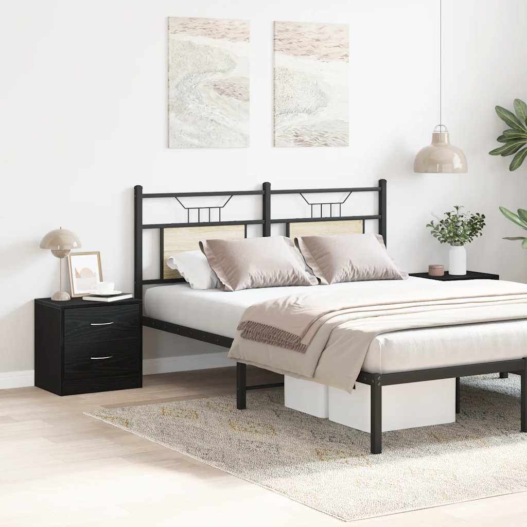 Tables de chevet 2pcs chêne noir 40x30x40cm bois d'ingénierie - XIOS