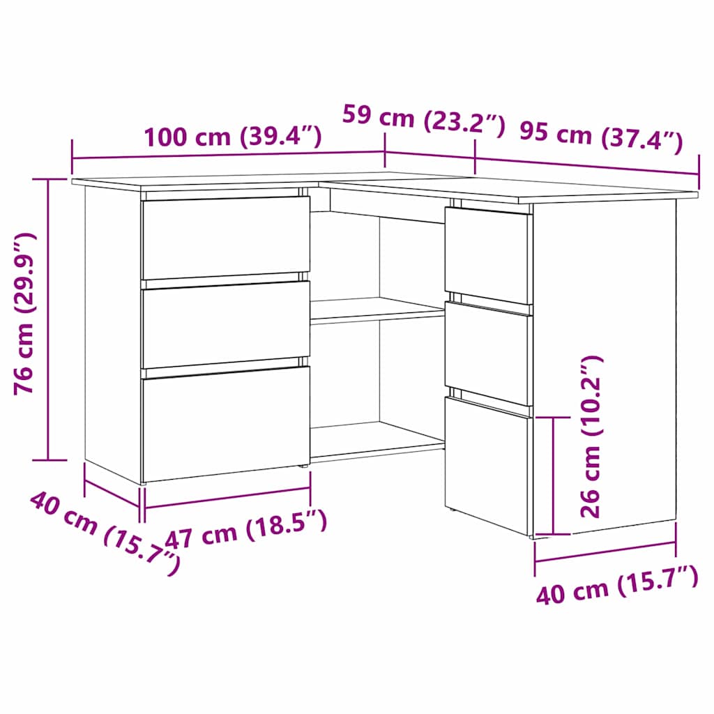 Bureau Chêne noir 145 x 100 x 76 cm Bois d'ingénierie - XIOS