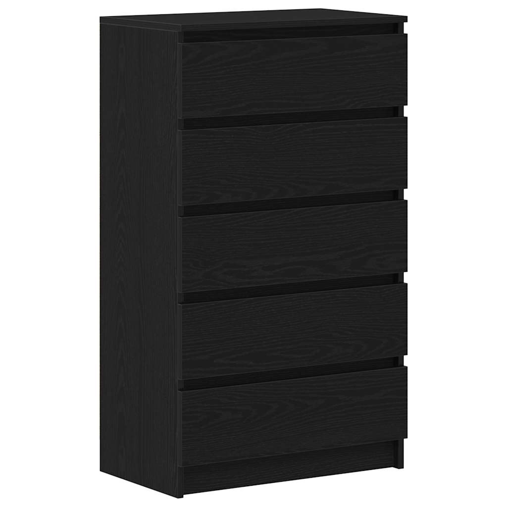 Meuble à tiroirs en chêne noir 60x36x103 cm bois d'ingénierie - XIOS