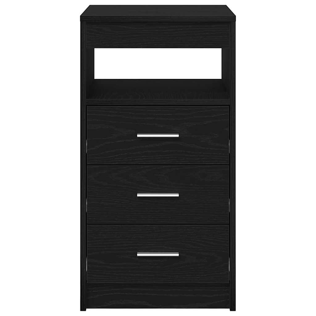 Meuble à tiroirs en chêne noir 40x50x76 cm bois d'ingénierie - XIOS
