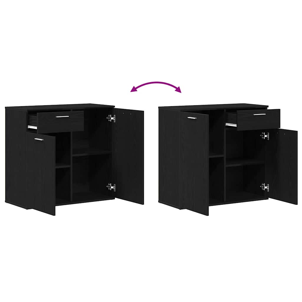 Buffet en chêne noir 80x36x75 cm bois d'ingénierie - XIOS