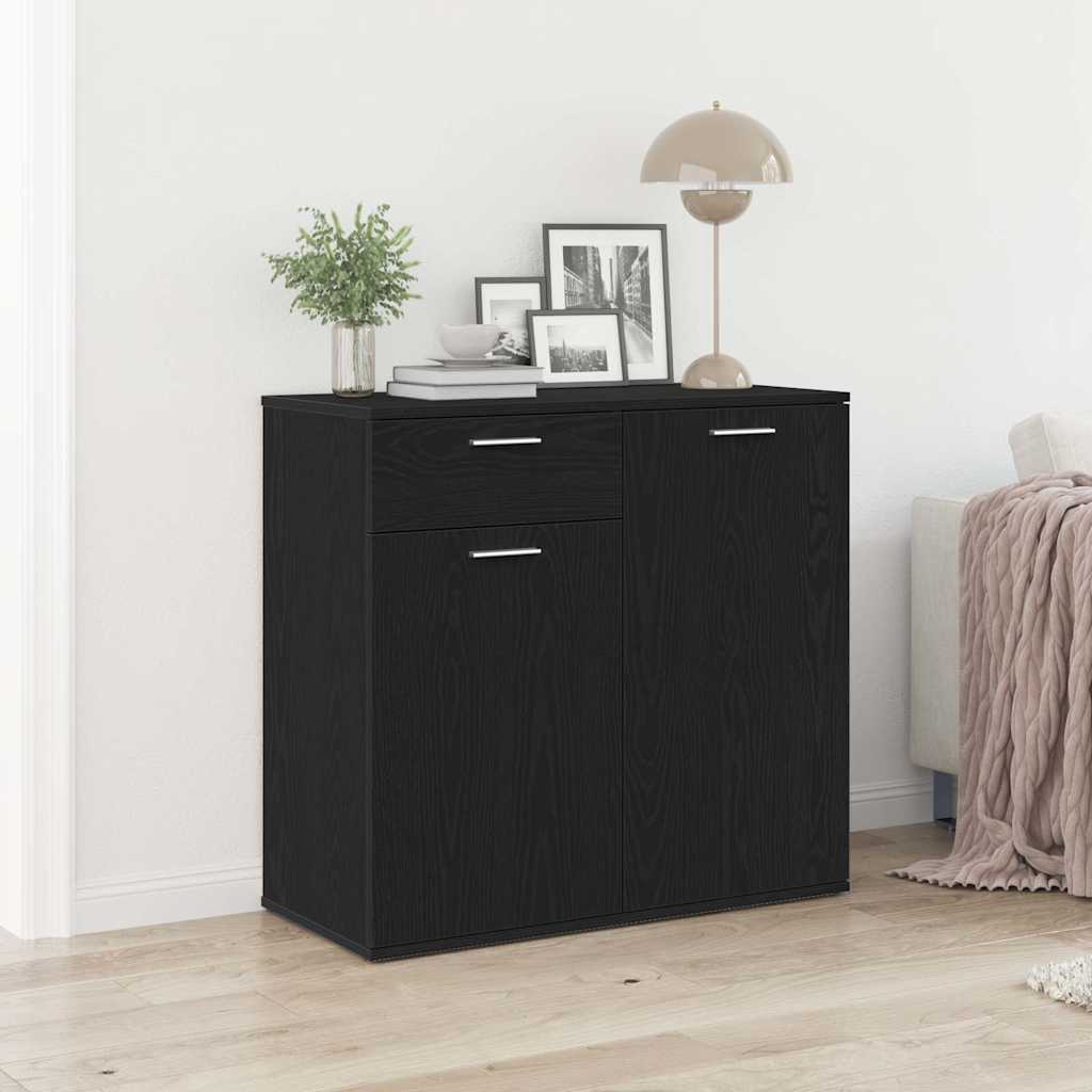 Buffet en chêne noir 80x36x75 cm bois d'ingénierie - XIOS