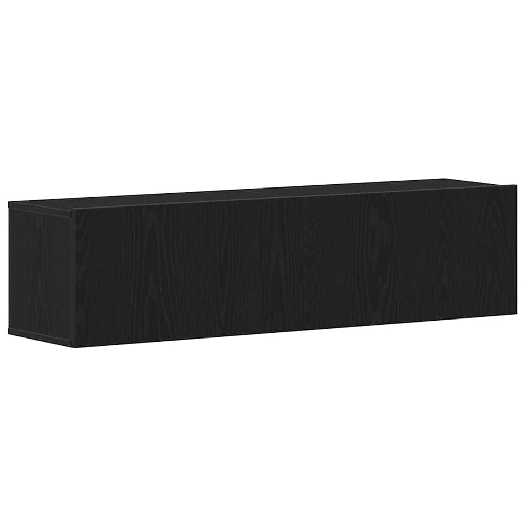 Meuble TV chêne noir 120x30x30,5 cm bois d'ingénierie - XIOS