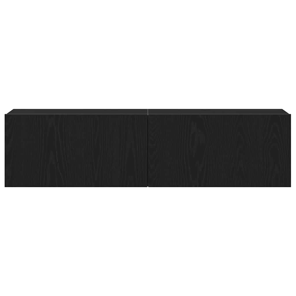 Meuble TV chêne noir 120x30x30,5 cm bois d'ingénierie - XIOS