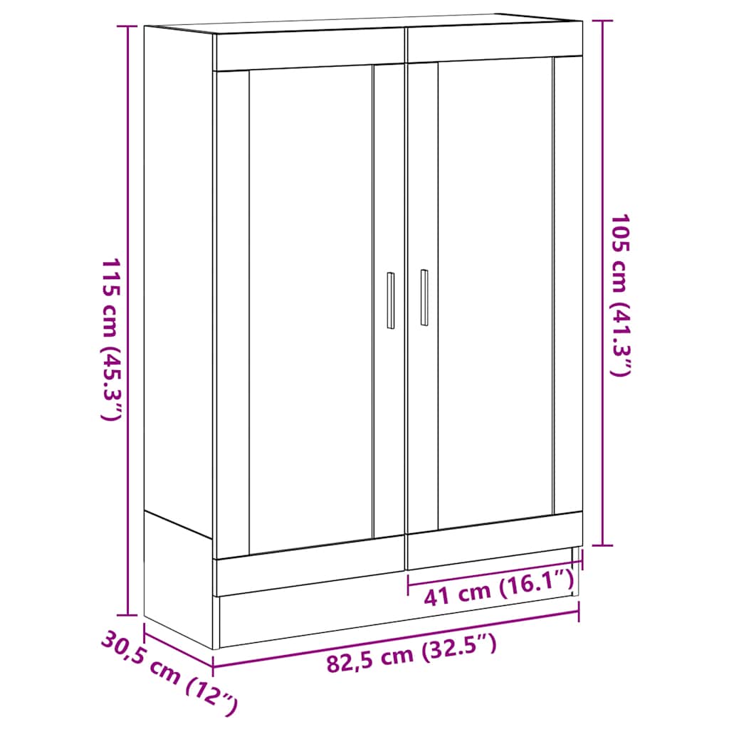Bibliothèque chêne noir 82,5x30,5x115 cm bois d'ingénierie - XIOS
