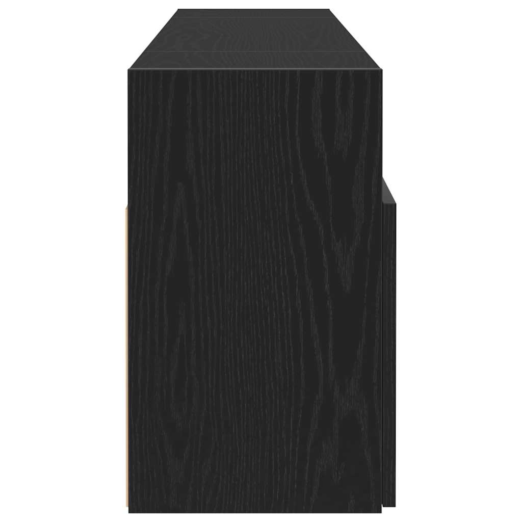 Meuble TV avec éclairage LED chêne noir 120 x 30 x 50 cm bois d'ingénierie - XIOS