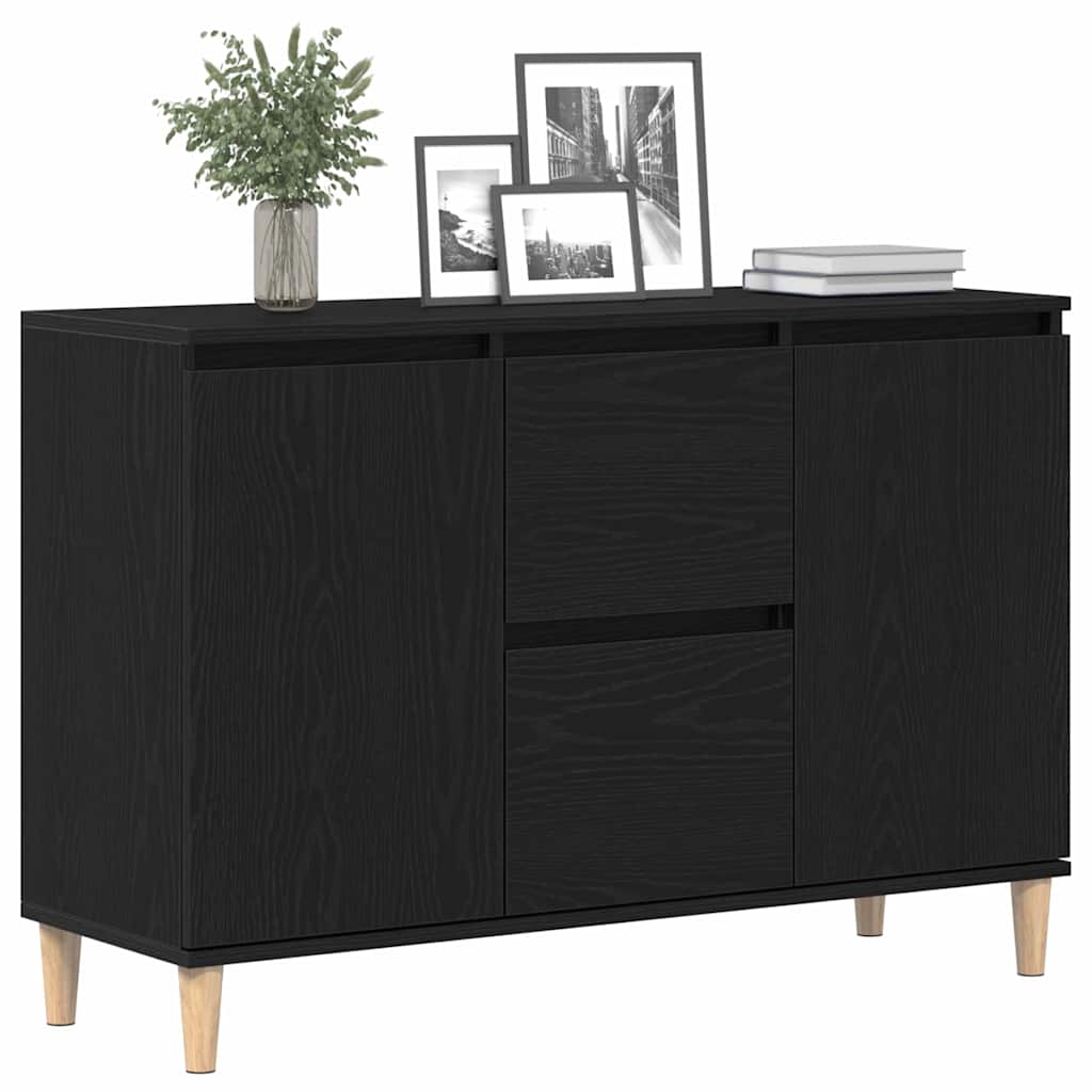 Buffet avec tiroir Noir 102 x 35 x 60 cm Bois d'ingénierie - XIOS
