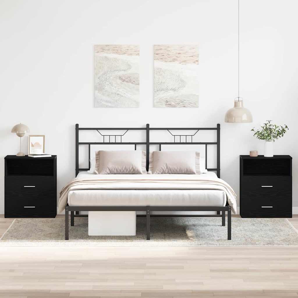 Table de nuit 2 pcs Chêne noir 50 x 32 x 60cm Bois d'ingénierie - XIOS
