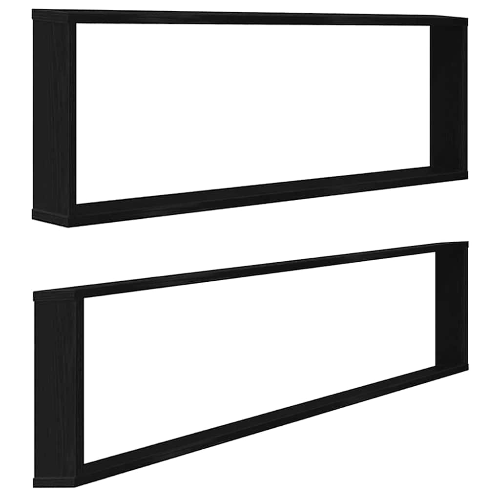 Étagères murales cube 2 pcs chêne noir 100x15x30 cm bois - XIOS