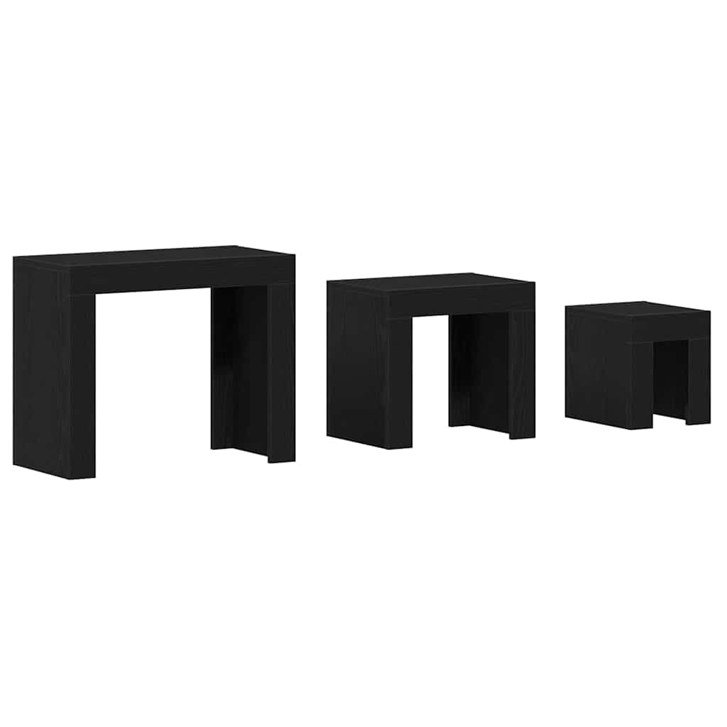 Tables gigognes 3 pc Chêne noir 61 x 30 x 50 cm