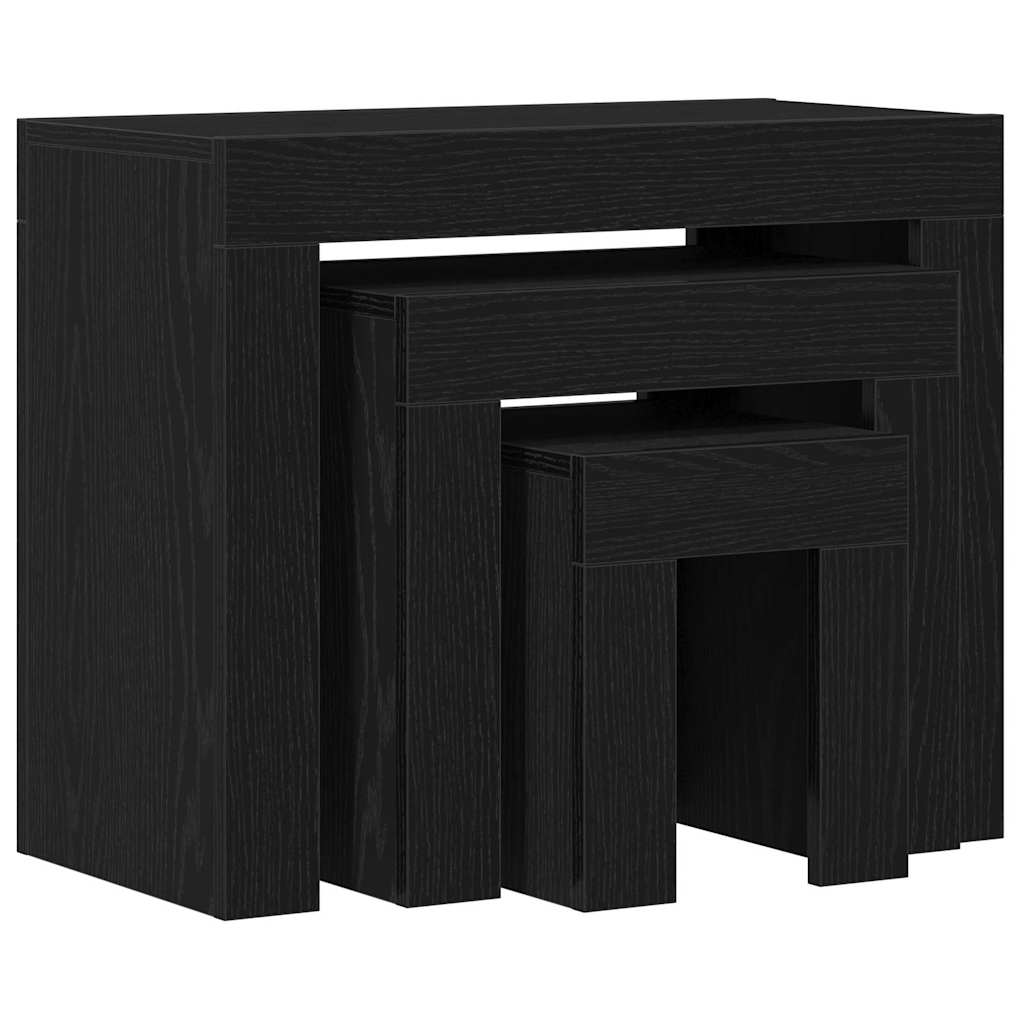 Table Gigogne 3 pcs Chêne noir 61 x 30 x 50 cm - XIOS