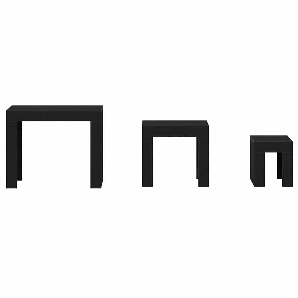 Table Gigogne 3 pcs Chêne noir 61 x 30 x 50 cm - XIOS