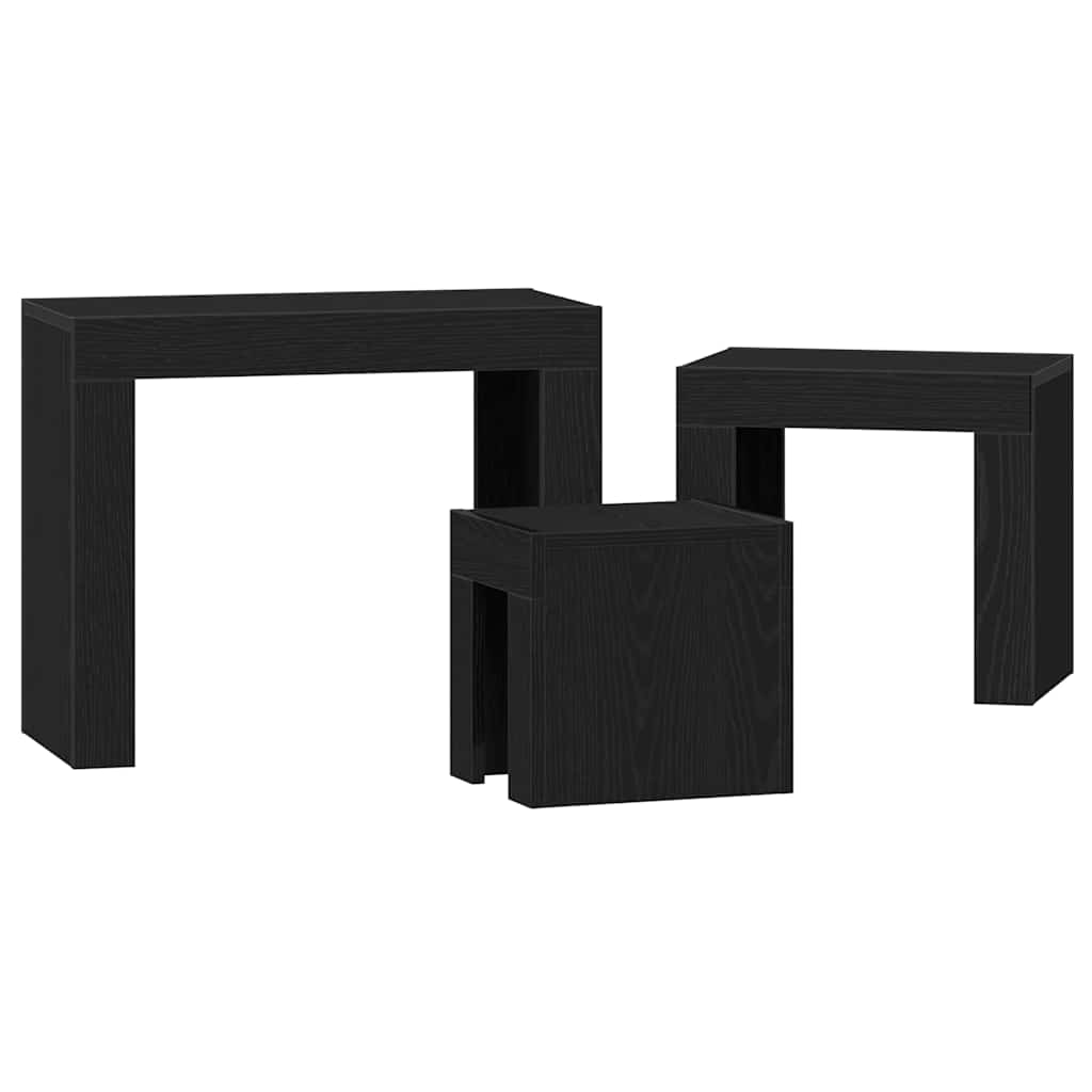 Table Gigogne 3 pcs Chêne noir 61 x 30 x 50 cm - XIOS