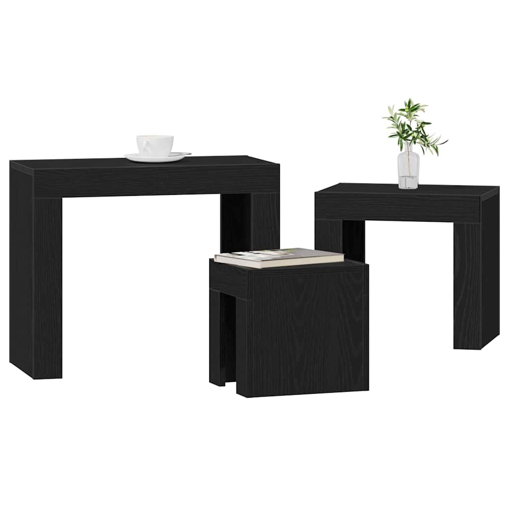 Table Gigogne 3 pcs Chêne noir 61 x 30 x 50 cm - XIOS