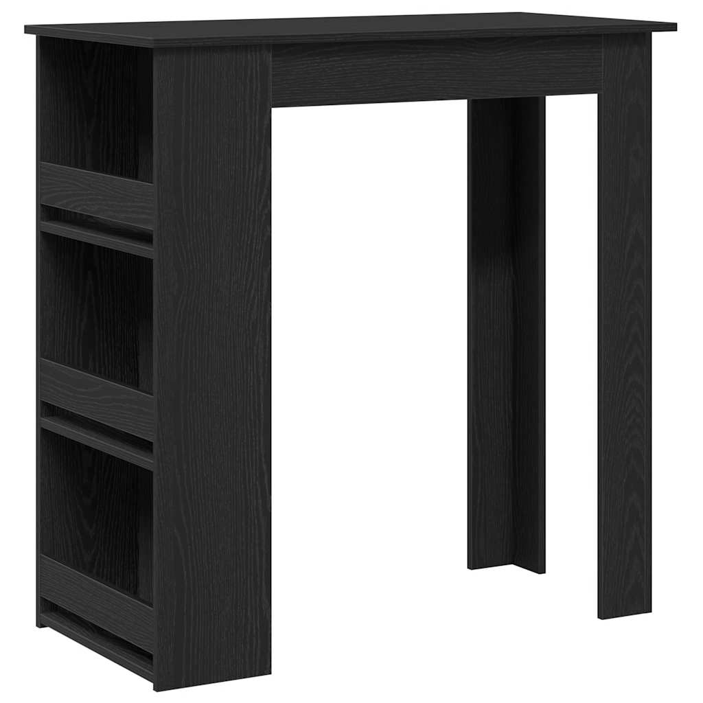 Table de bar avec étagère de rangement chêne noir - XIOS