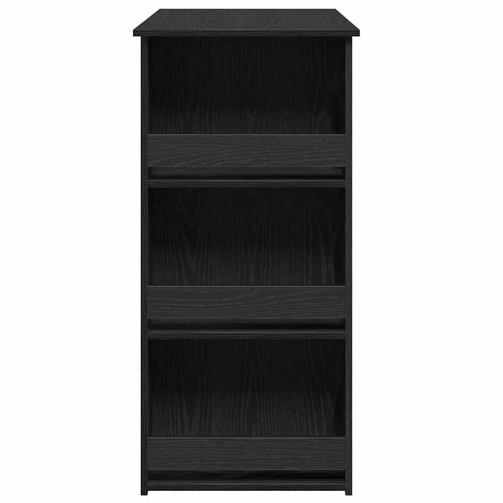 Table de bar avec étagère de rangement chêne noir - XIOS