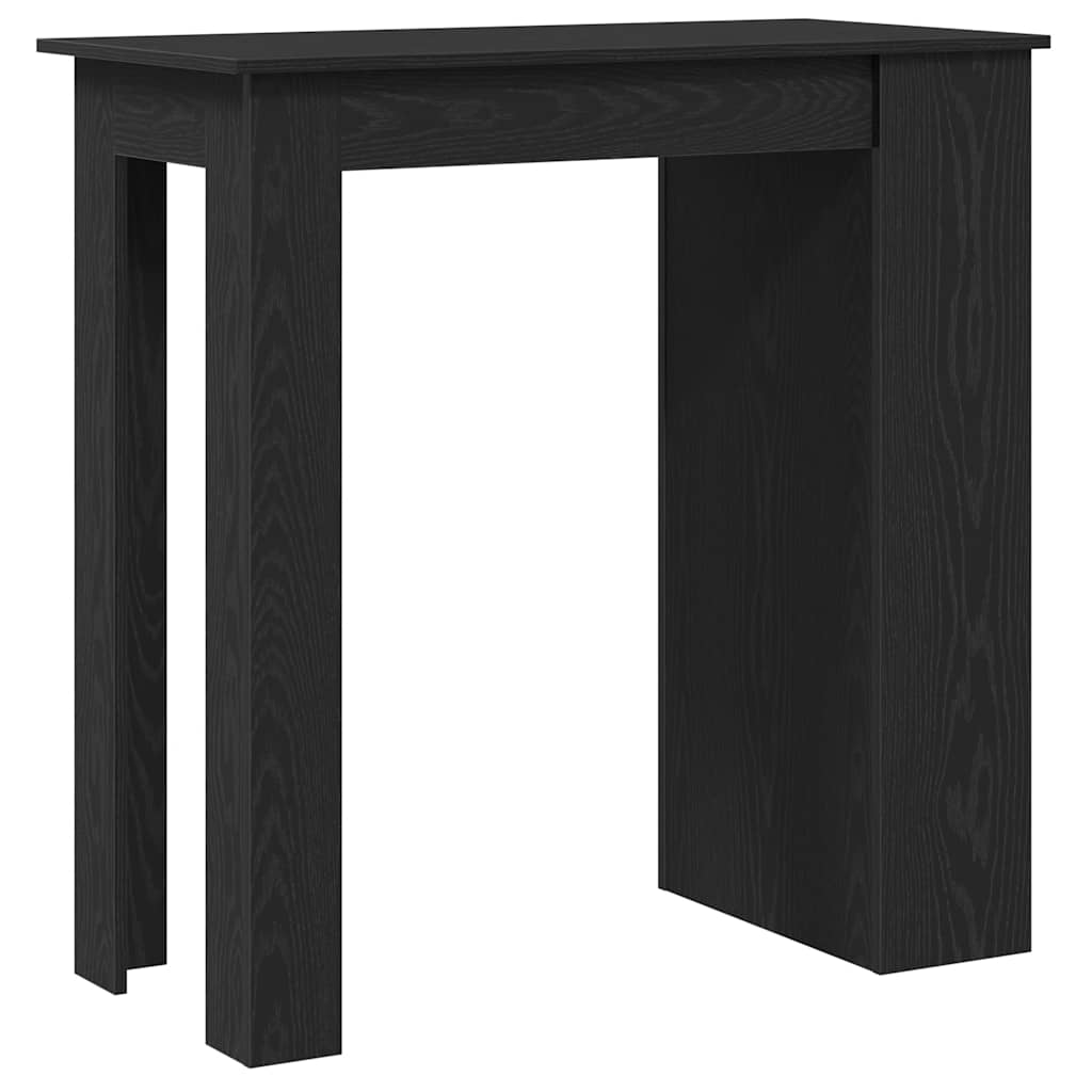 Table de bar avec étagère de rangement chêne noir - XIOS