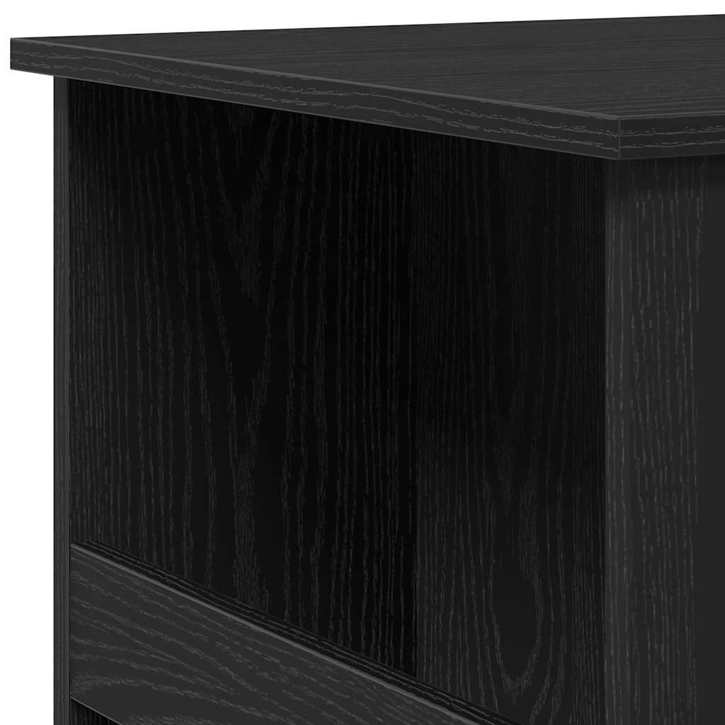 Table de bar avec étagère de rangement chêne noir - XIOS