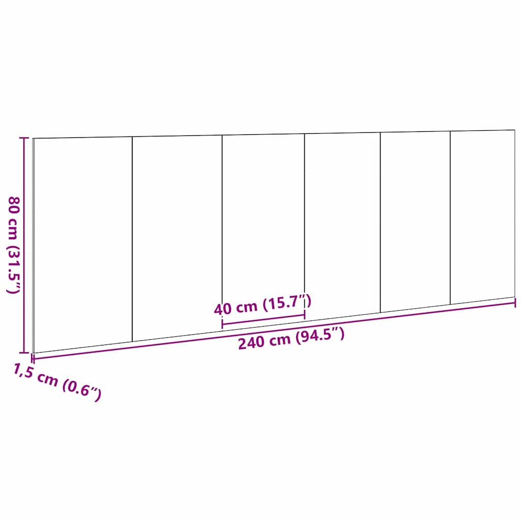 Tête de lit Chêne noir 240 x 1,5 x 80 cm Bois d'ingénierie - XIOS