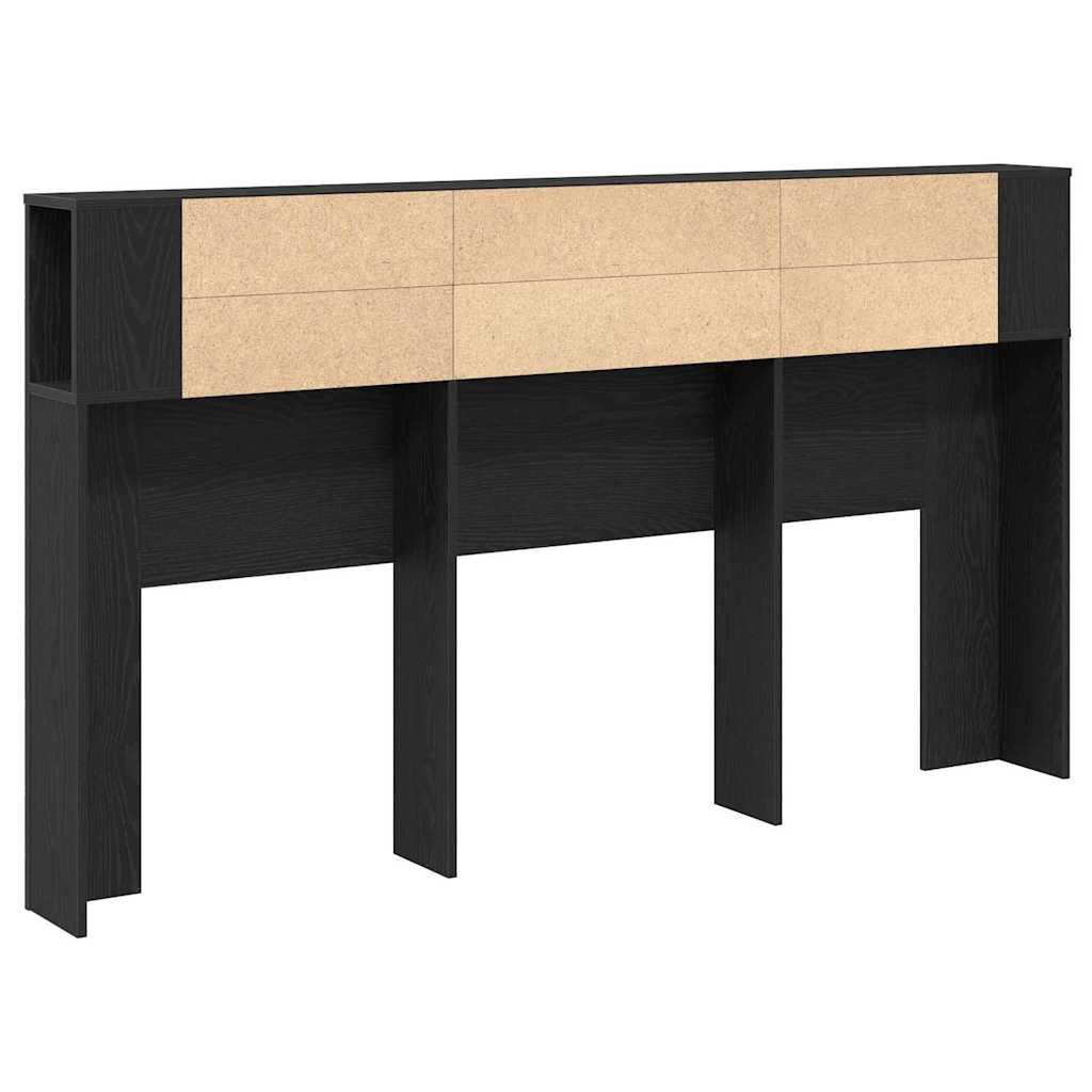 Cabinet de Tête de Lit Chêne noir 180 x 18,5 x 102,5 cm - XIOS