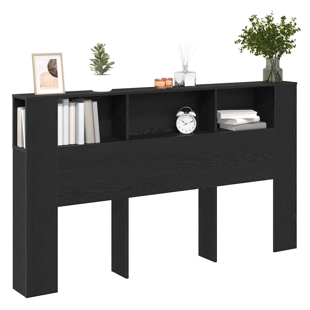 Cabinet de Tête de Lit Chêne noir 180 x 18,5 x 102,5 cm - XIOS