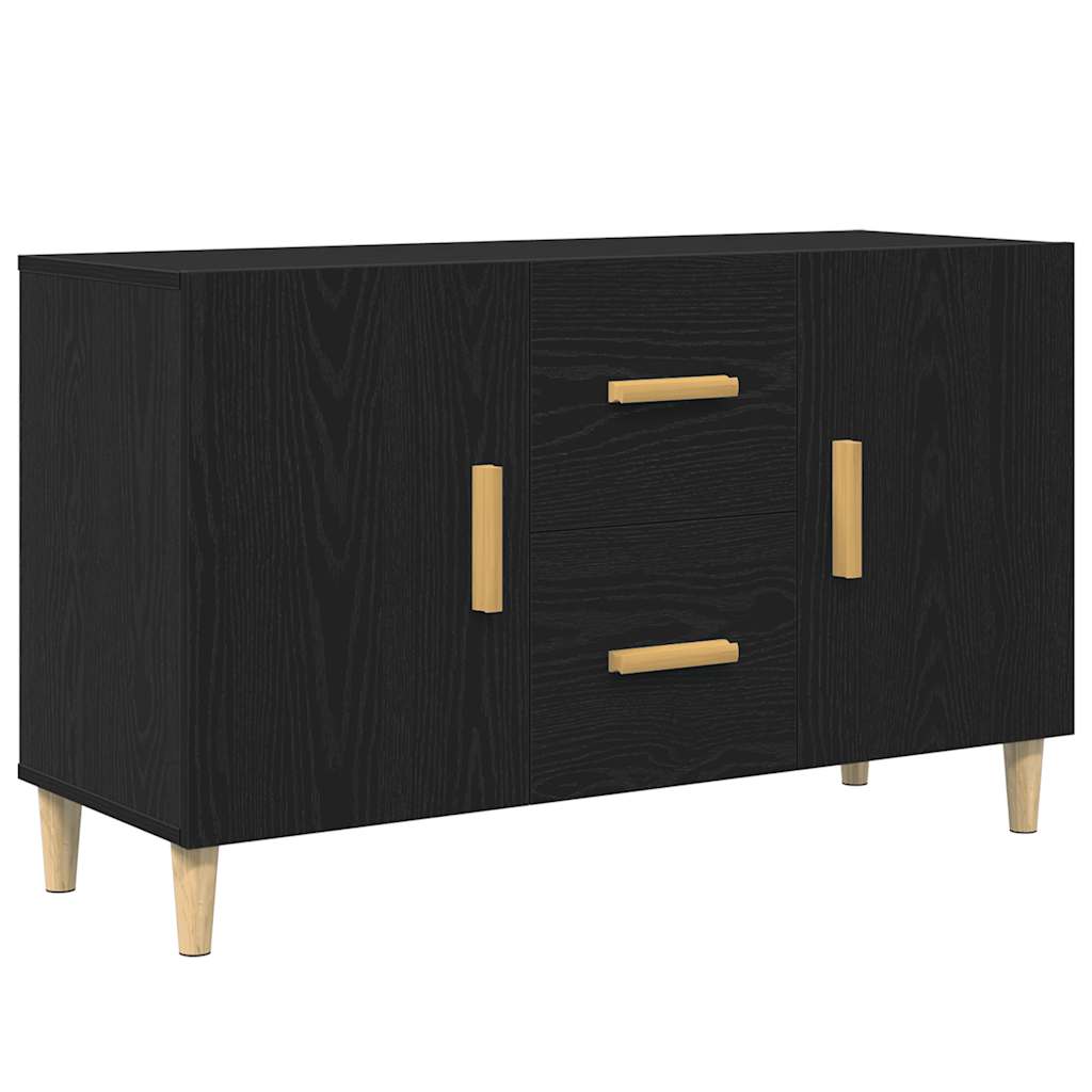 Buffet chêne noir 100x36x60 cm bois d'ingénierie - XIOS