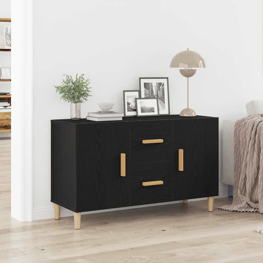 Buffet chêne noir 100x36x60 cm bois d'ingénierie - XIOS
