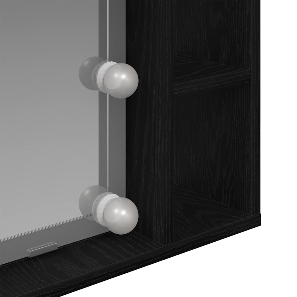 Armoire Miroir Chêne noir 76 x 15 x 55 cm Bois d'ingénierie - XIOS