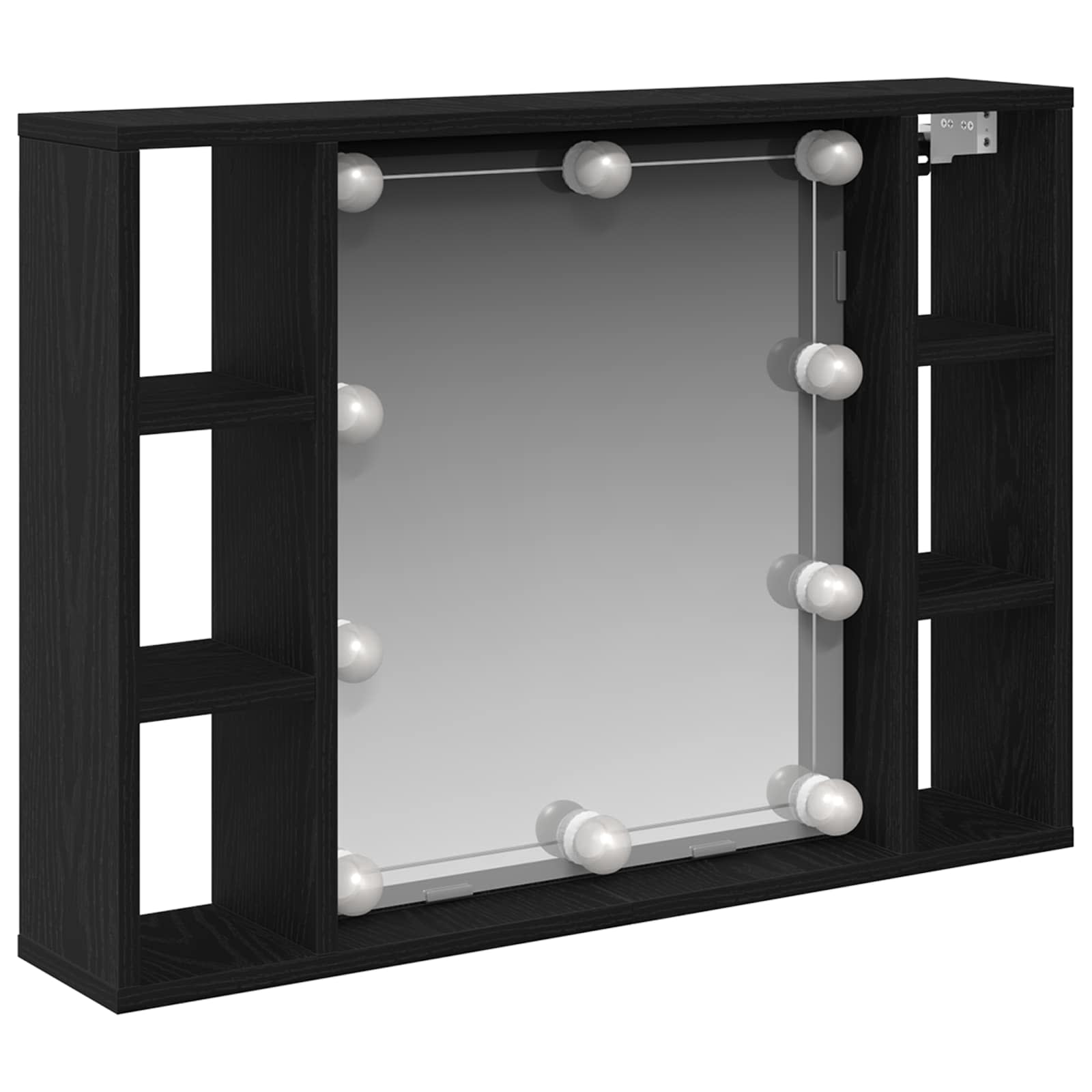 Armoire Miroir Chêne noir 76 x 15 x 55 cm Bois d'ingénierie - XIOS