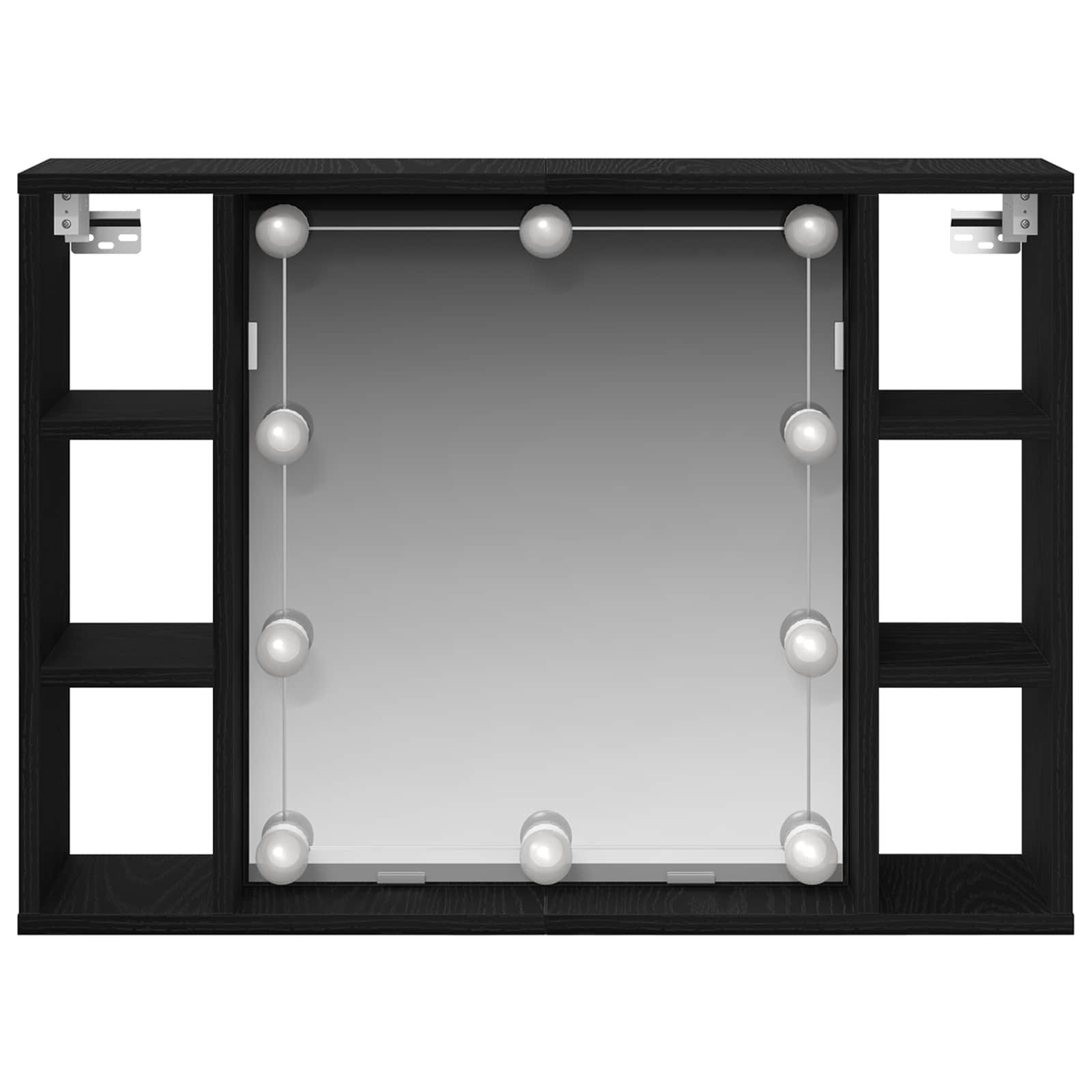 Armoire Miroir Chêne noir 76 x 15 x 55 cm Bois d'ingénierie - XIOS