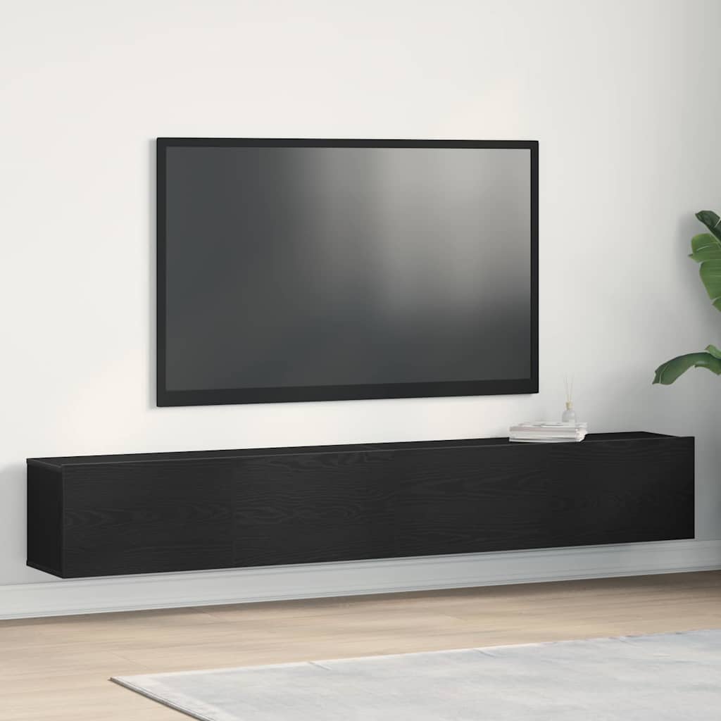 Meuble TV 2 pcs Noir 100 x 30 x 30 cm Bois d'ingénierie - XIOS