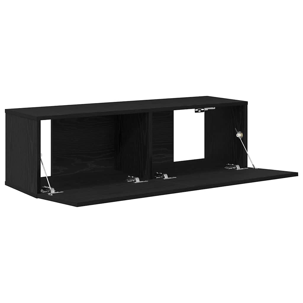 Meuble TV 2 pcs Noir 100 x 30 x 30 cm Bois d'ingénierie - XIOS